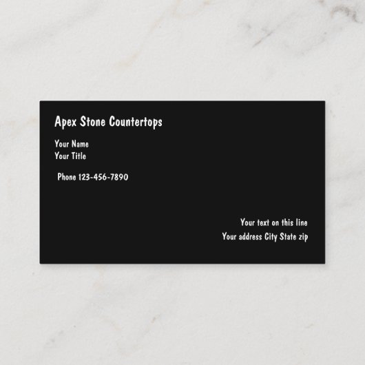 石のカウンタートップ名刺 名刺 (裏面)