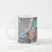 石のカラフル石の石の自然な質感 フロストグラスマグカップ (左)