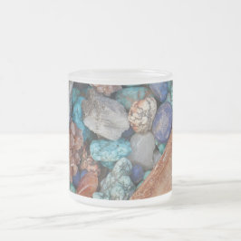 石のカラフル石の石の自然な質感 フロストグラスマグカップ