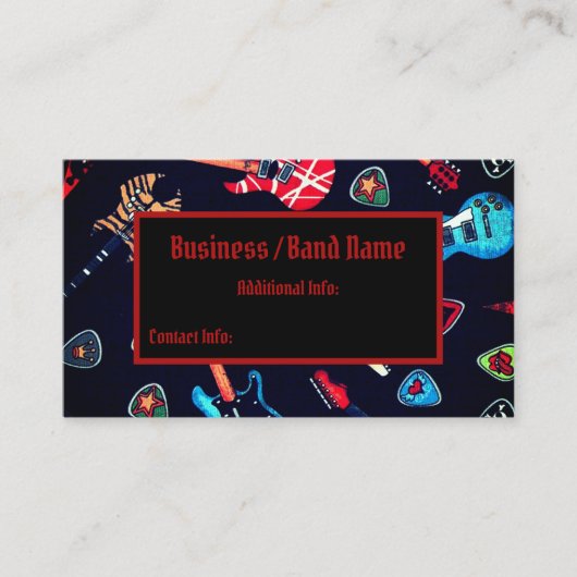 石のギターのミュージシャンの名刺 名刺 (正面)