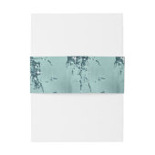 石のグリッター結婚のティール（緑がかった色）ID647 招待状ベリーバンド (裏面例)