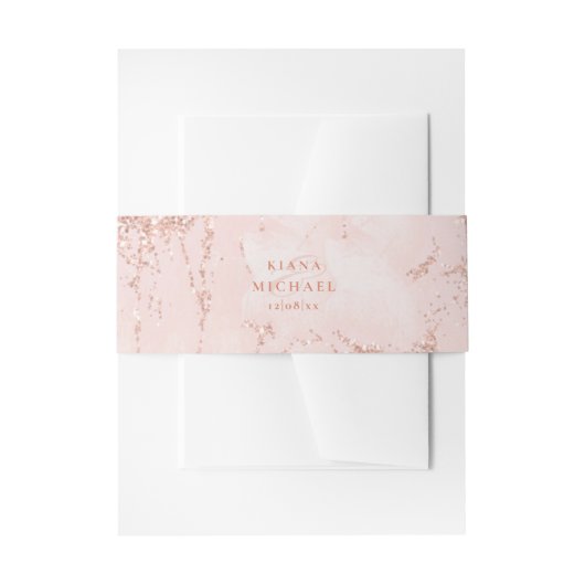 石のグリッター結婚のバラ金ゴールドID647 招待状ベリーバンド (正面例)