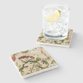 石のコースター – ベージュのオーキッドパターン ストーンコースター (横)