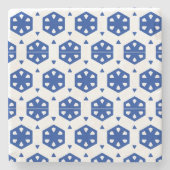 石のコースター – 列に様式化された花 ストーンコースター (正面)