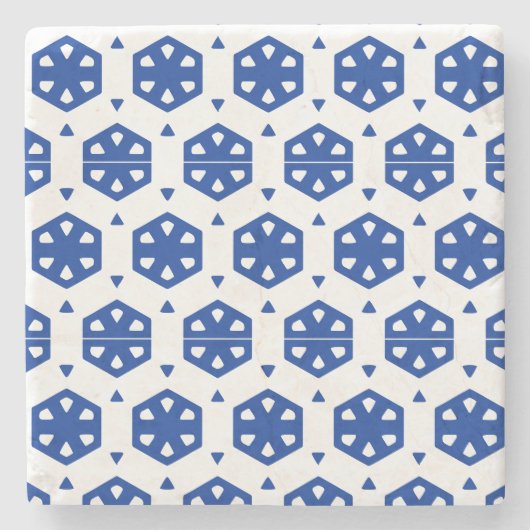 石のコースター – 列に様式化された花 ストーンコースター (正面)