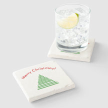 石のコースター – 曲線状の文字を持つ様式化された木