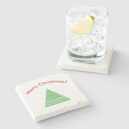 石のコースター – 曲線状の文字を持つ様式化された木 ストーンコースター