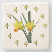 石のコースター – 水仙の花 ストーンコースター (正面)