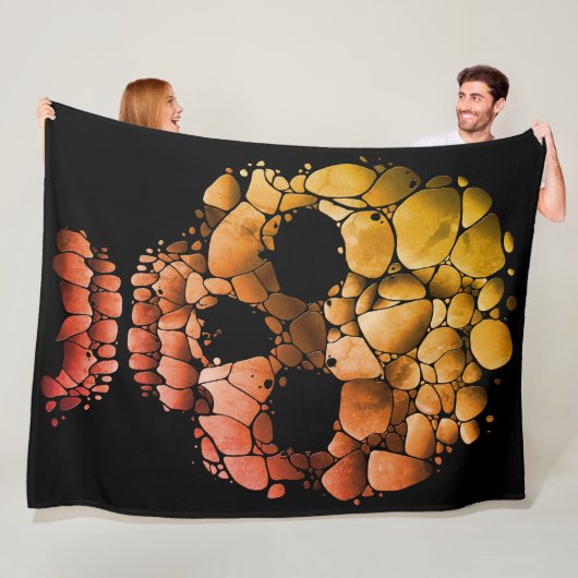 石のスカルユニーク – ロックインスパイアゴシック・アート フリースブランケット (インサイチュ)