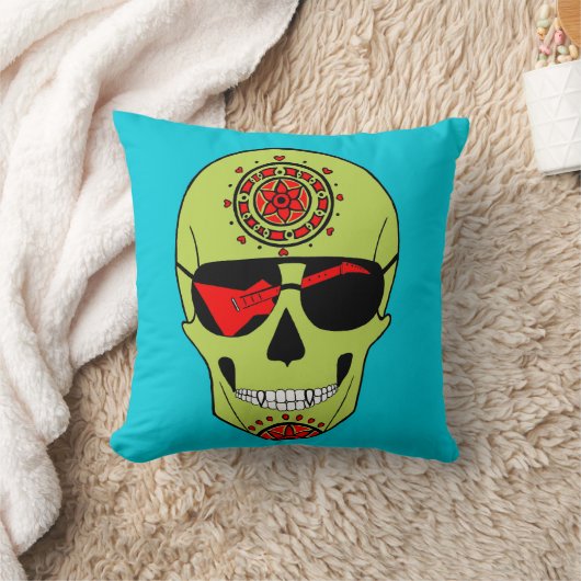 石のスカル クッション (ブランケット)