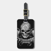 石のスカル ラゲッジタグ (正面縦)