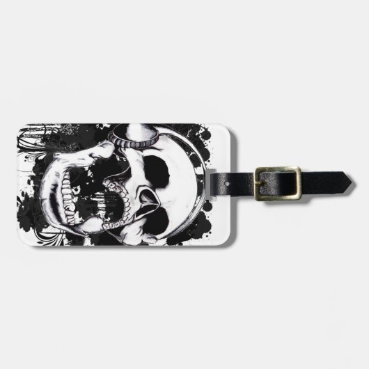 石のスカル ラゲッジタグ (正面横)