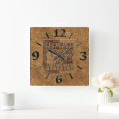 石のチェスのゲーム スクエア壁時計 (ホーム)