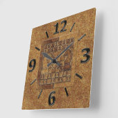 石のチェスのゲーム スクエア壁時計 (傾斜)