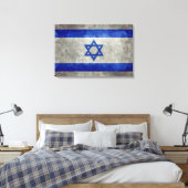 石のテクスチャに関するイスラエル国旗 キャンバスプリント (インサイチュ (寝室))
