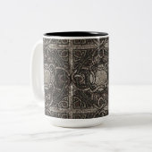 石のテクスチャケルト結び目模様コーヒーマグ ツートーンマグカップ (正面左)