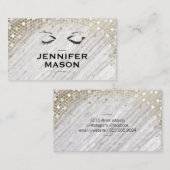 石のテクスチャシークインアクセント目の点滅 名刺 (正面/裏面)