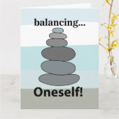 石のバランス カード (黄色い花)