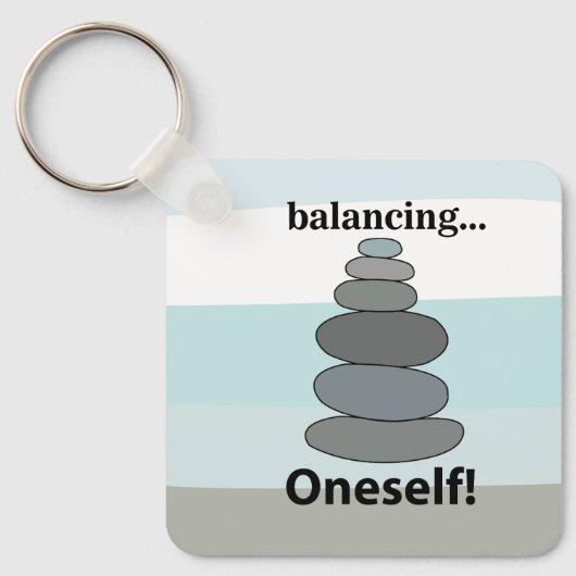 石のバランス キーホルダー (正面)