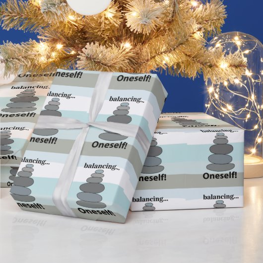 石のバランス ラッピングペーパー (クリスマス)