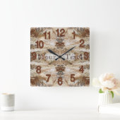 石のパーソナライズされたルックマンケイブクロックの壁の装飾 スクエア壁時計 (ホーム)