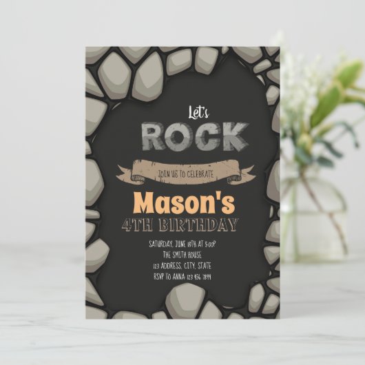 石のパーティの招待状を許可します 招待状 (スタンド正面)