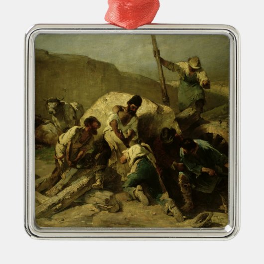 石のブロックの輸送 メタルオーナメント (正面)