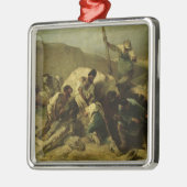 石のブロックの輸送 メタルオーナメント (左)