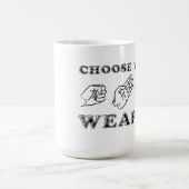 石のペーパーはさみのおもしろマグカップのユーモア コーヒーマグカップ (中央)