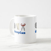 石のペーパーはさみのチャンピオン コーヒーマグカップ (正面左)