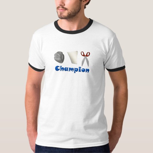 石のペーパーはさみのチャンピオン Tシャツ (正面)