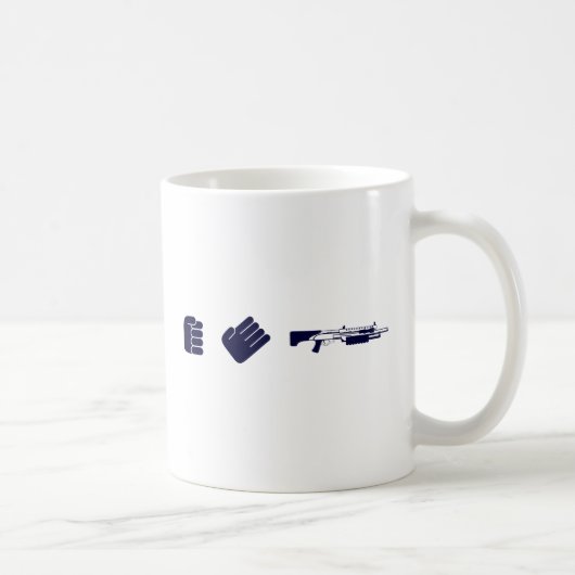 石のペーパー散弾銃 コーヒーマグカップ (右)