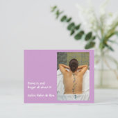 石のマッサージを受ける女性 ポストカード (スタンド正面)