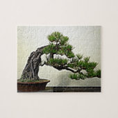 石のマツ盆栽の木上の根 ジグソーパズル (横)