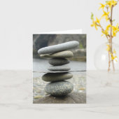 石のメッセージカードの積み重ね カード (黄色い花)