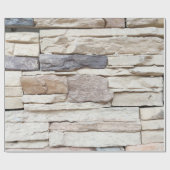 石のモダンレンガ壁のパターン背面 ラッピングペーパー (フラット)