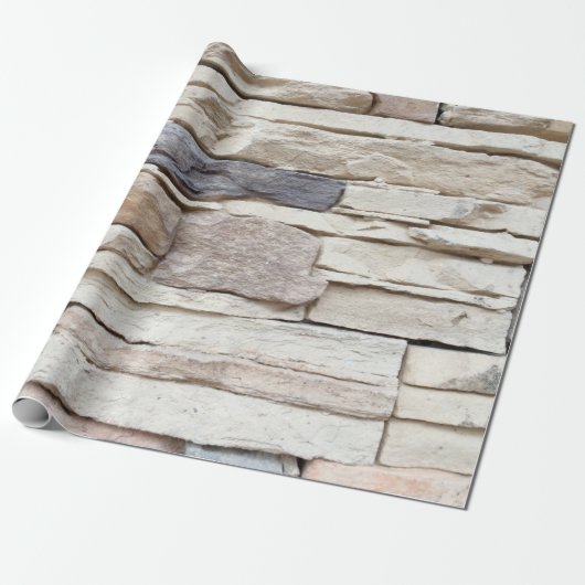 石のモダンレンガ壁のパターン背面 ラッピングペーパー (アンロールド)