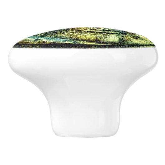 石のルックムーンと太陽顔三日月 セラミックノブ (側面)