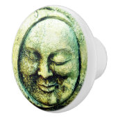 石のルックムーンと太陽顔三日月 セラミックノブ (右)