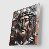 石の上にイエス様を詳細に彫ること|過去記事 スクエア壁時計 (傾斜)