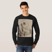石の上に座るクリスチャンの天使 Tシャツ (正面フル)