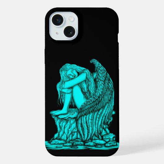 石の上の眠る天使 iPhoneケース (裏面)