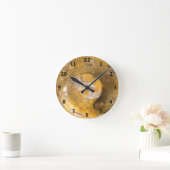 石の写真撮影のアンモナイトそして他の化石 ラウンド壁時計 (ホーム)