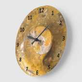 石の写真撮影のアンモナイトそして他の化石 ラージ壁時計 (傾斜)