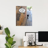 石の壁の後ろの探偵猫 / 父の日 ポスター (ホームオフィス)