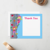 石の壁の登山のパーティーのサンキューカード ノートカード (正面/裏面インサイチュ)