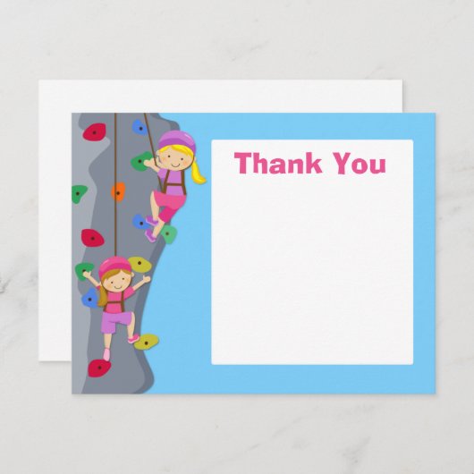 石の壁の登山のパーティーのサンキューカード ノートカード (正面/裏面)