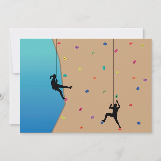 石の壁の登山の誕生会の写真の招待 招待状 (裏面)