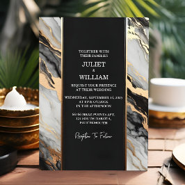 石の大理石を積み上げた純粋な自然結婚作業 招待状