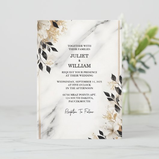 石の大理石を積み重ねた純粋な自然結婚作品 招待状 (スタンド正面)